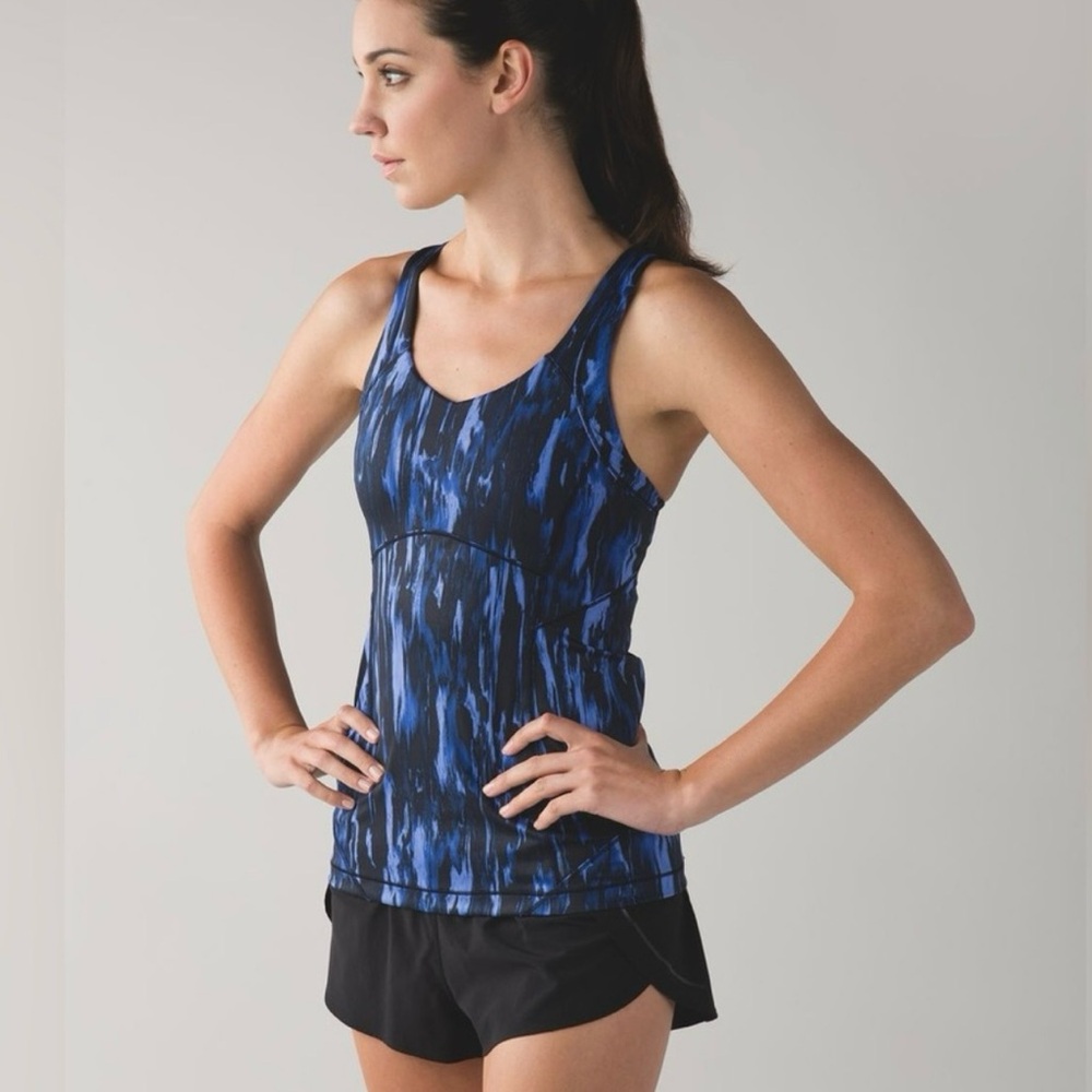 Lululemon Kanto Catch Me Tank Painted Animal Sprinkler Black